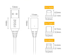 Load image into Gallery viewer, Magnetic Micro USB, Type C, Lightning to USB Cable
